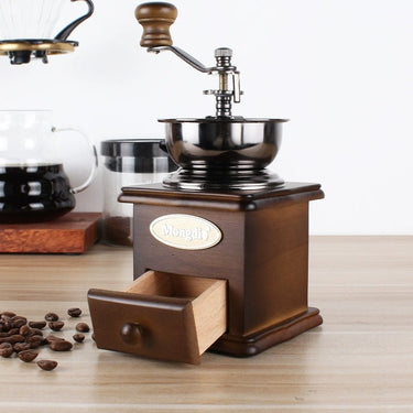 Mongdio Retro Coffee Grinder – Manual Hand - Crank Burr Mill – Tariff - Free! - InspiredGrabs.com